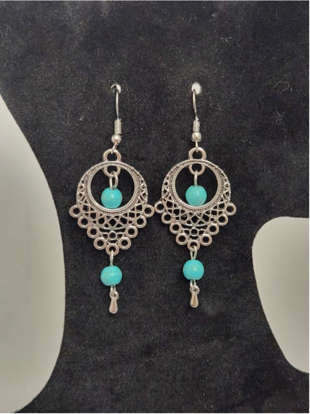 Silver and Turquoise Dangle Earrings